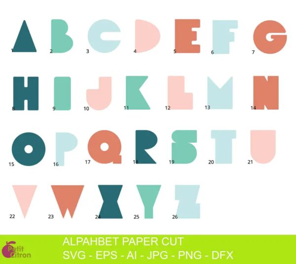 Fichiers de découpe: Alphabet Paper Cut