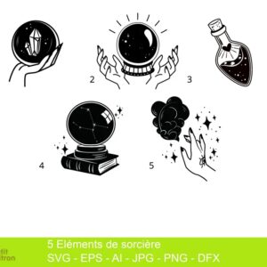 Fichier de découpe: elements sorciere