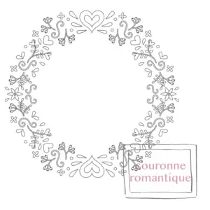 Grille de broderie: couronne romantique