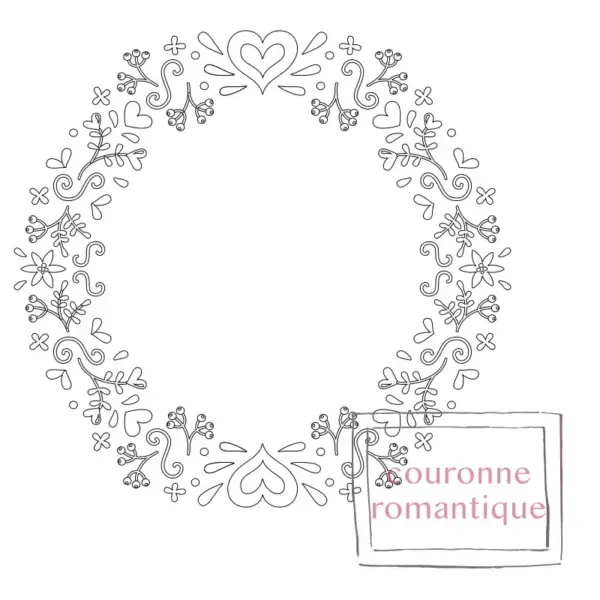 Grille de broderie: couronne romantique