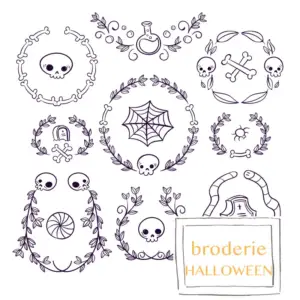 Grille de broderie: elements halloween