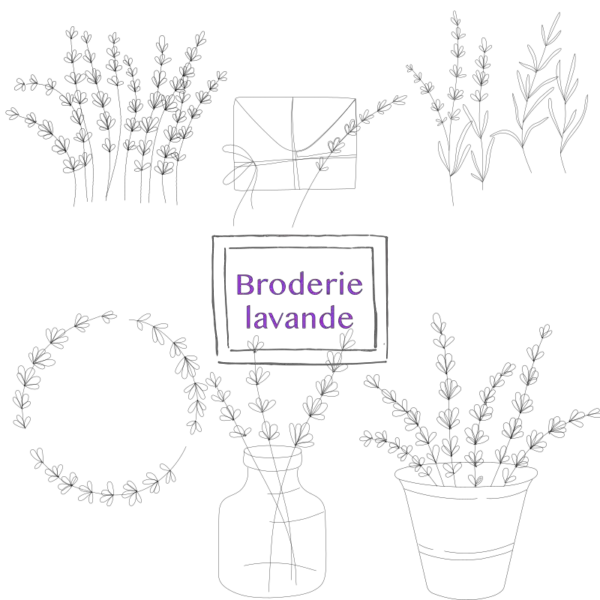 Grille de broderie: motifs de lavande