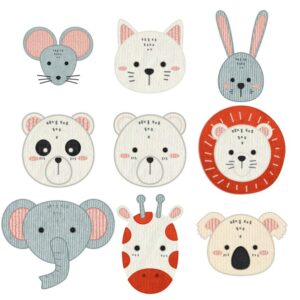 9 Motifs d'appliqué animaux (bundle)