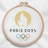 présentation toile point de croix logo Jeux Olympiques Paris