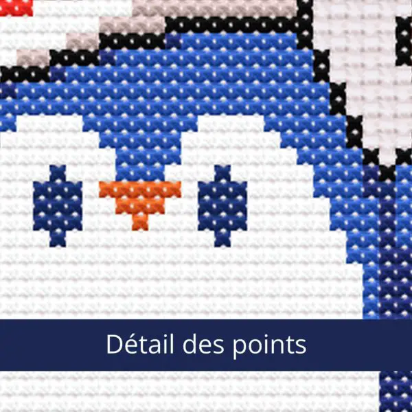 détail des points Pingouin de Noël