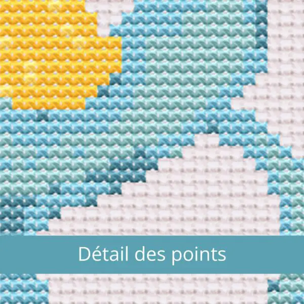 détail des points Tétine bleu bébé