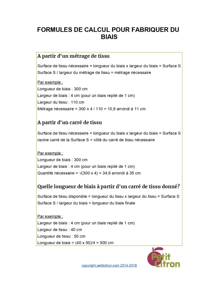 Metrage biais en continu Petit Citron Formules 1 page 0001